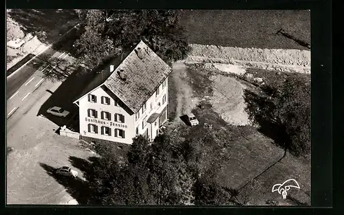 AK Wildbad, Pension Waldluft Fliegeraufnahme