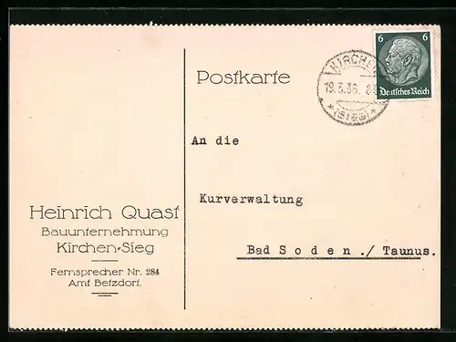 AK Kirchen-Sieg, Bauunternehmung Heinrich Quast