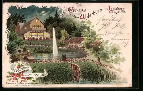 Lithographie Mainz, Gasthaus Uhlerborn am Leniaberg