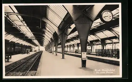 AK Zürich, Die neuen Perrons des Hauptbahnhofs