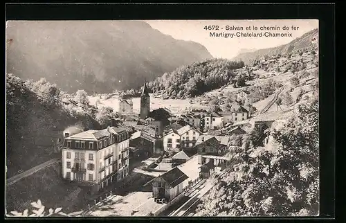AK Salvan, Bahnhof Martigny-Chatelard-Chamonix