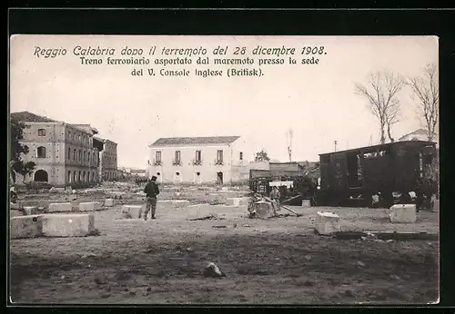 AK Reggio Calabria, Erdbeben / Terremoto 28.12.1908, Zerstörungen im Ort