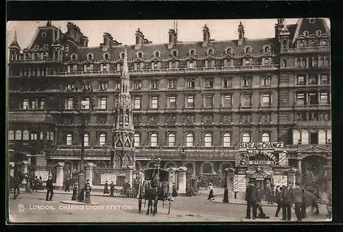 AK London, Charing Cross Station, Bahnhof