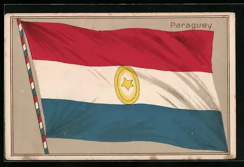 Künstler-AK Wehende argentinische Nationalflagge