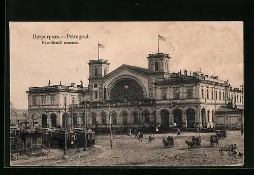 AK Petrograd, Blick auf den Bahnhof