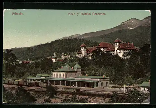 AK Sinaia, Blick zum Bahnhof