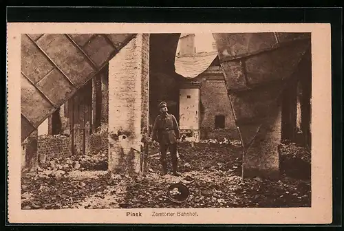 AK Pinsk, Zerstörter Bahnhof
