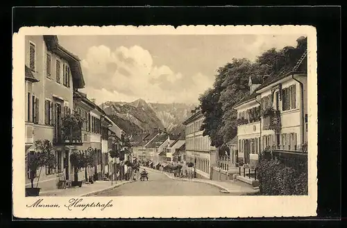 AK Murnau, Hauptstrasse mit Blick auf die Landschaft