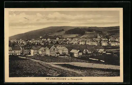 AK Neunkirchen i. Freiengrunde, Ortsansicht aus der Ferne mit Blick auf die Landschaft