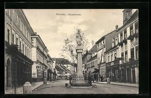 AK Murnau, Denkmal in der Hauptstrasse