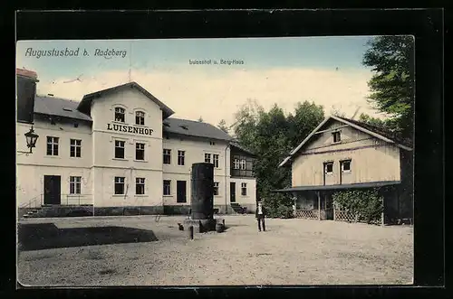 AK Augustusbad, Ansicht vom Hotel Luisenhof und Berg-Haus