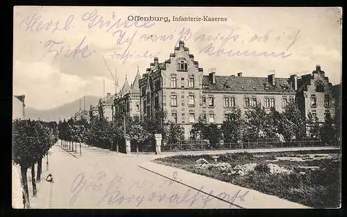 AK Offenburg, Blick auf die Infanterie-Kaserne