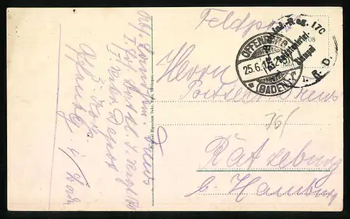 AK Offenburg, Blick auf die Infanterie-Kaserne