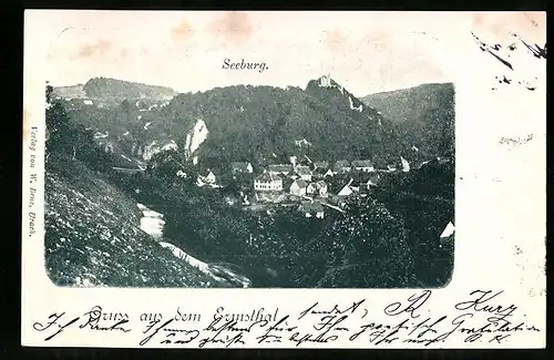 AK Ermsthal, Talblick mit Seeburg