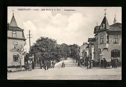 AK Oberhof i. Thür., Blick auf die Hauptstrasse