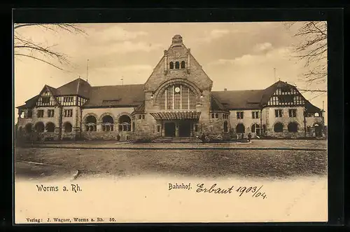 AK Worms a. Rh., Bahnhof