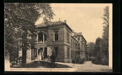 AK Karlsruhe, Friedrichsbau des Ludwig-Wilhelm-Krankenheim