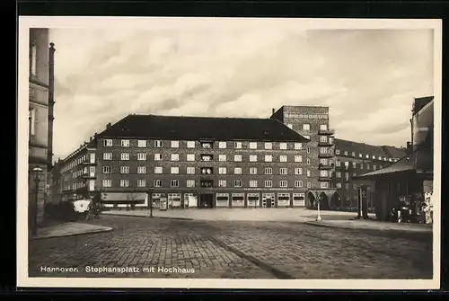 AK Hannover, Stephansplatz mit Hochhaus