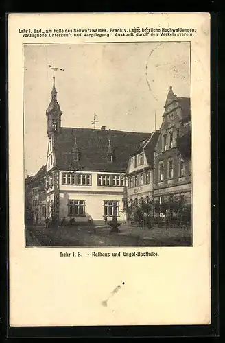 AK Lahr i. B., Rathaus und Engel-Apotheke