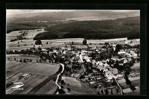 AK Steinberg über Stockheim, Ortsansicht aus der Vogelschau