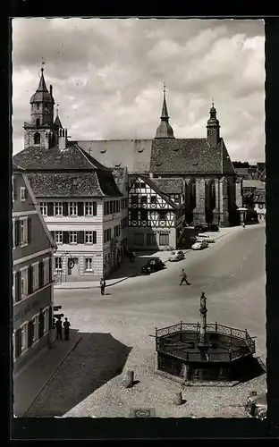 AK Feuchtwangen /Mfr., Partie am Marktplatz