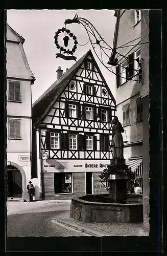 AK Waiblingen, Partie am Marktbrunnen