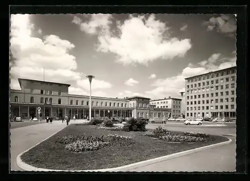 AK Augsburg, Ortspartie am Hauptbahnhof