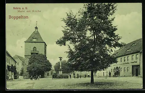 AK Nebra, Markt mit Kirche