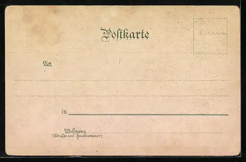 Lithographie Königsfeld, Teilansicht bei Mondschein