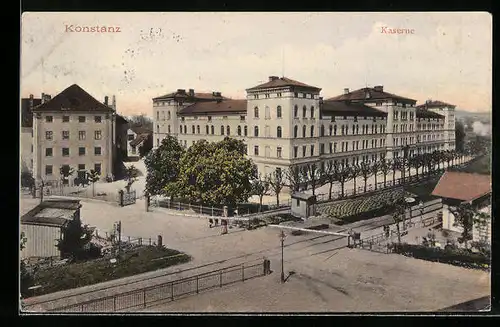 AK Konstanz, Strassenpartie mit Kaserne