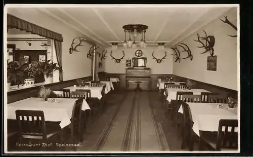 AK Oberstdorf, i. bay. Allg., Speisesaal im Restaurant Zöpf