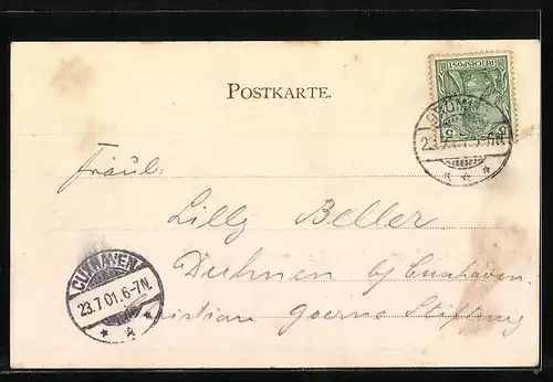 AK Grömitz, GasthausZur Post mit Besuchern