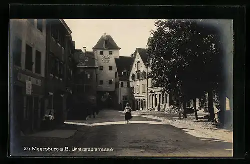 AK Meersburg a. B., Unterstadtstrasse am Tor mit Geschäft
