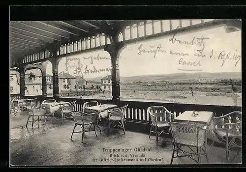 AK Ohrdruf, Truppenlager, Blick von der Veranda der Offizier-Speiseanstalt