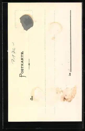Lithographie Schwäb. Hall, Idyll an der Pfarrgasse