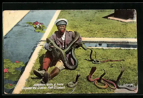 AK Port Elizabeth, Johannes quite at home amongst the snakes