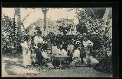 AK Ceylon, A village garden party