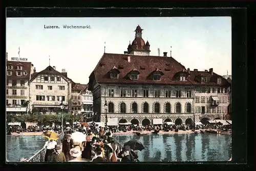 AK Luzern, Geschäftigkeit auf dem Wochenmarkt