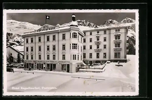 AK Pontresina, Hotel Engadinerhof im Winter