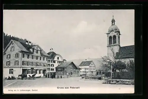 AK Peterzell, Strassenpartie an der Kirche