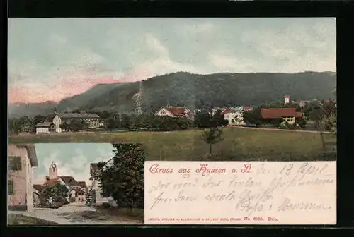 AK Hausen a. A., Ortsansicht, Strassenpartie