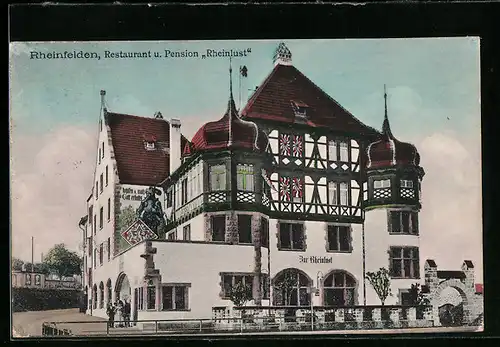 AK Rheinfelden, Restaurant-Pension Rheinlust mit Strasse