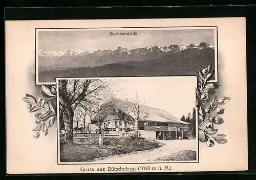 AK Bütschelegg, Gasthaus mit Garten, Stockhornkette