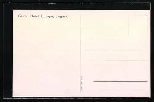 Künstler-AK Lugano, Grand Hotel Europe am Luganer See