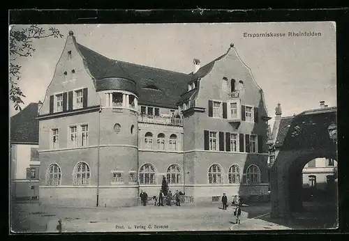 AK Rheinfelden, Ersparniskasse, Strassenansicht mit Torgebäude