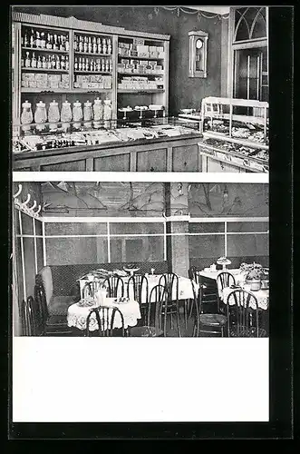AK Straubing, Conditorei und Cafe Pielmaier, Ludwigsplatz, Innenansicht