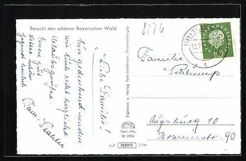 AK Teisnach / Bayrischer Wald, Ortsansicht m. Arberschutzhaus u. gr. Arbersee