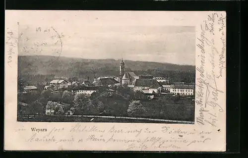 AK Weyarn, Ortsansicht aus der Ferne