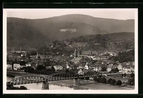 AK Eberbach a. N., Ortsansicht mit Brücke