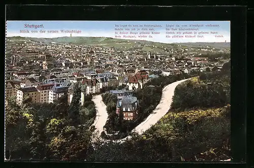 AK Stuttgart, Panoramablick von der neuen Weinsteige